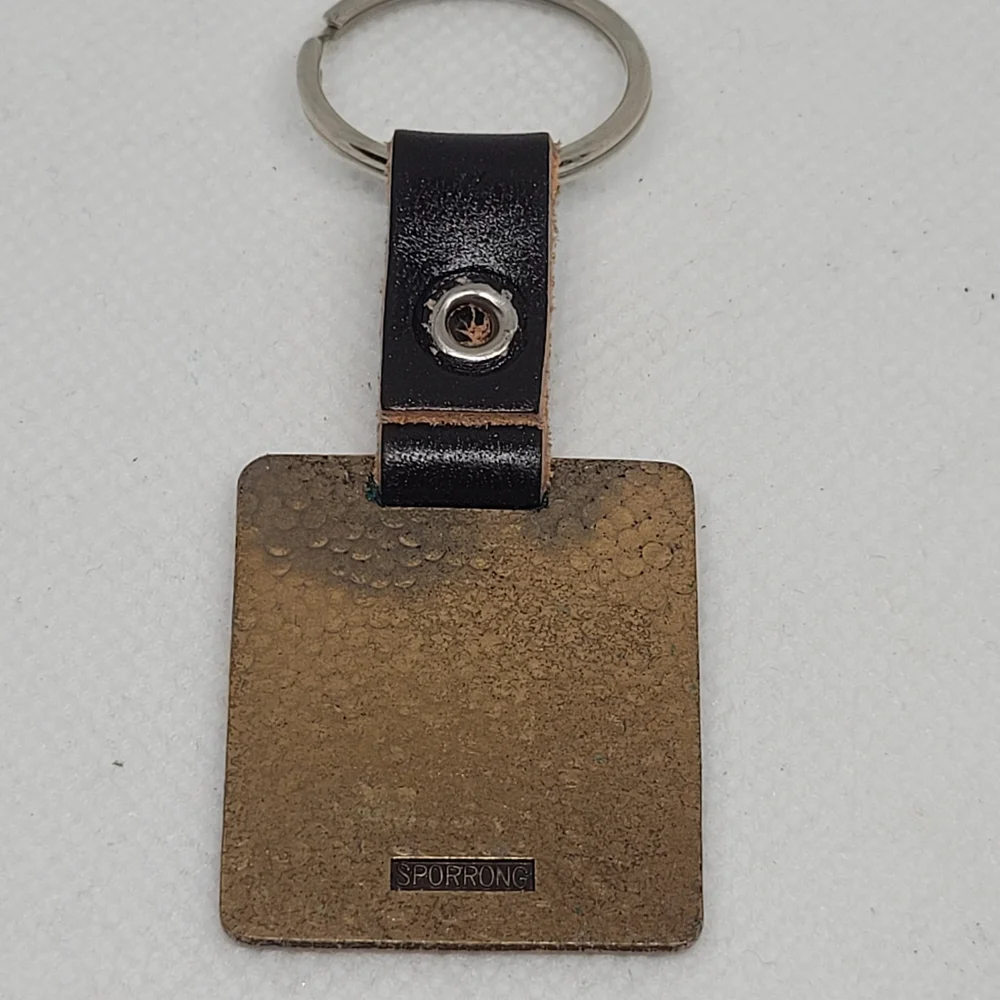 Vintage Swedish Brass Keychain Sporrong Vi Ses I Växjö Cathedral